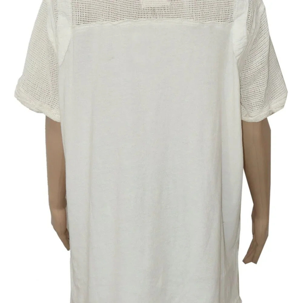 Free People We The Free Rising Sun Tee Top Mesh Printed Embroidered S
